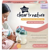 Tommee Tippee Closer To Nature Silicone Baby Bottle Pack - 260ml